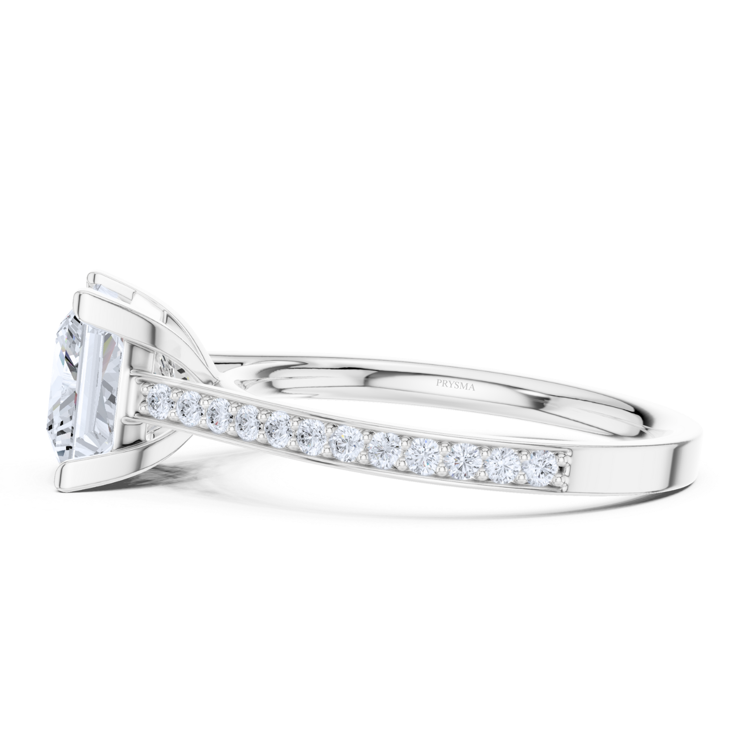 Princess-Cut Cathedral Pave Ring