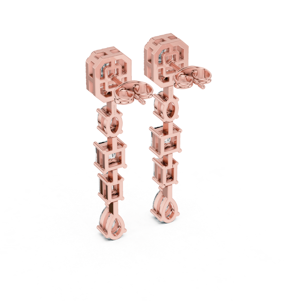 Aurora Geometric Cascade Earrings