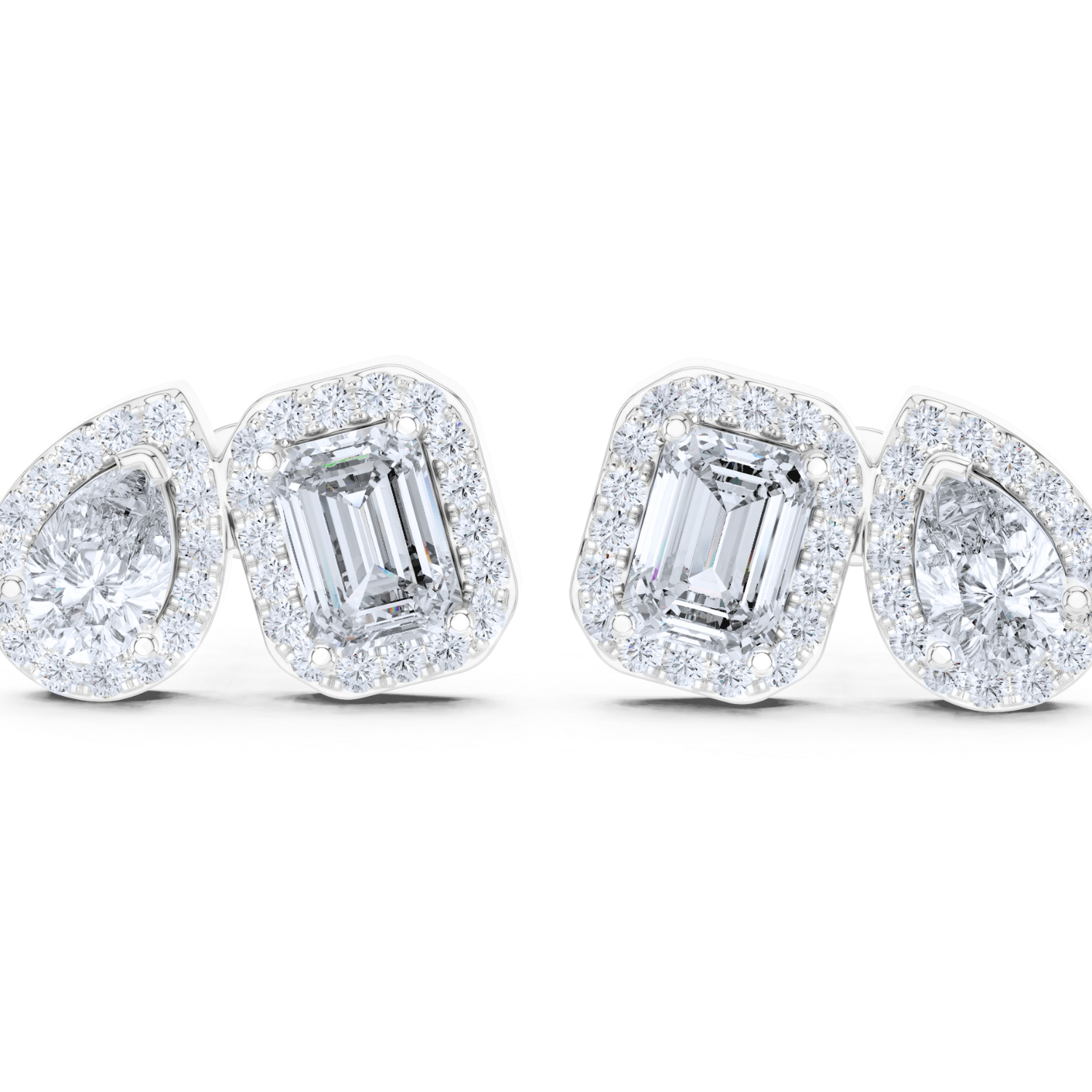 Duo Brilliance Halo Stud Earrings