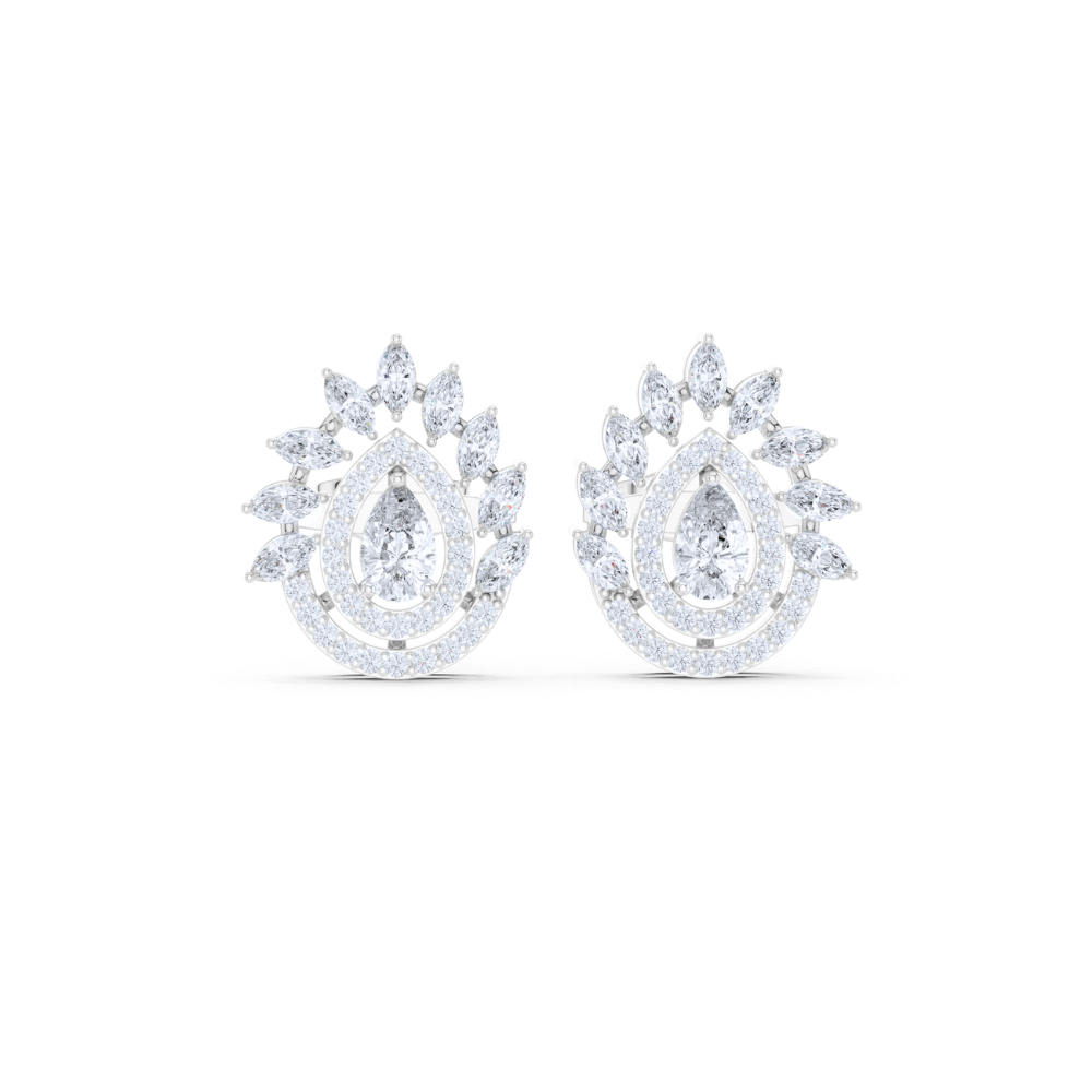 Radiant Aura Teardrop Diamond Earrings