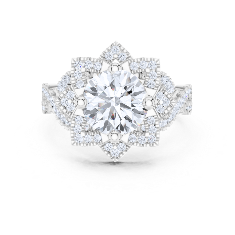Celestial Blossom Halo Ring