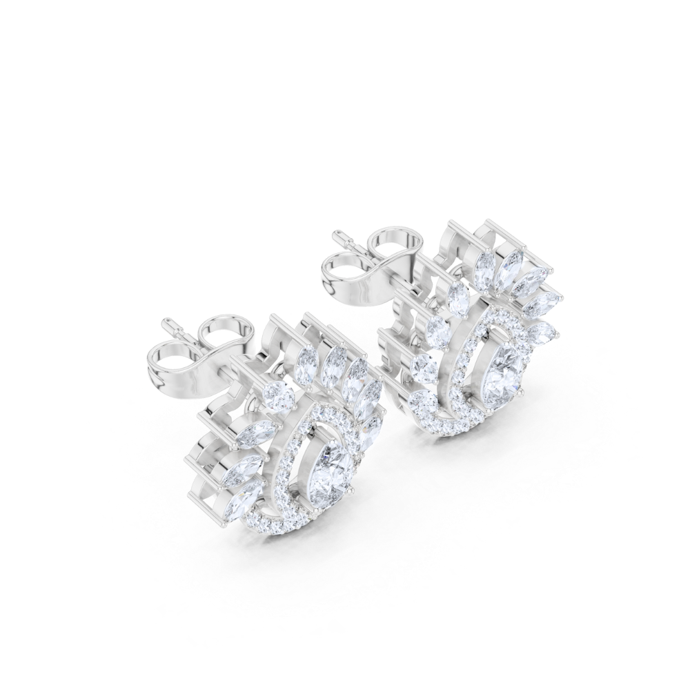 Radiant Aura Teardrop Diamond Earrings