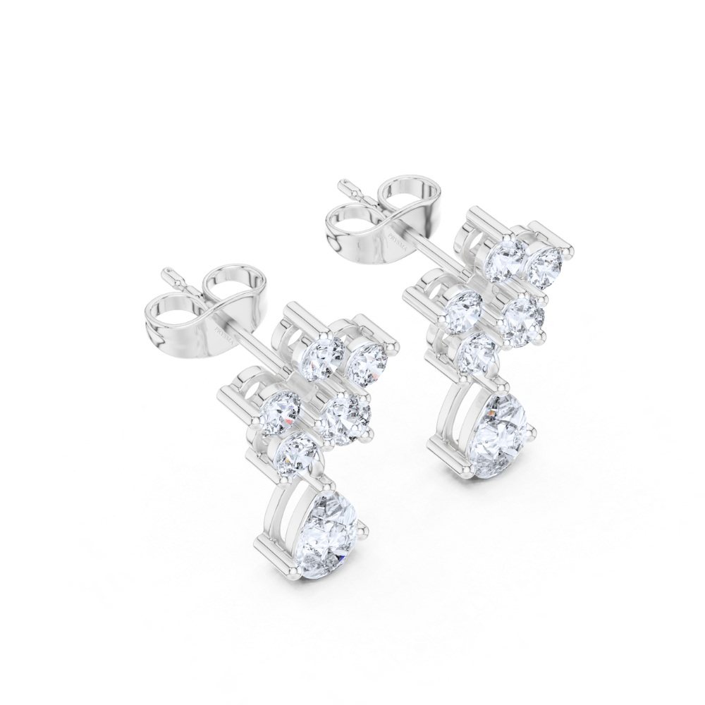 Floral Radiance Teardrop Diamond Earrings