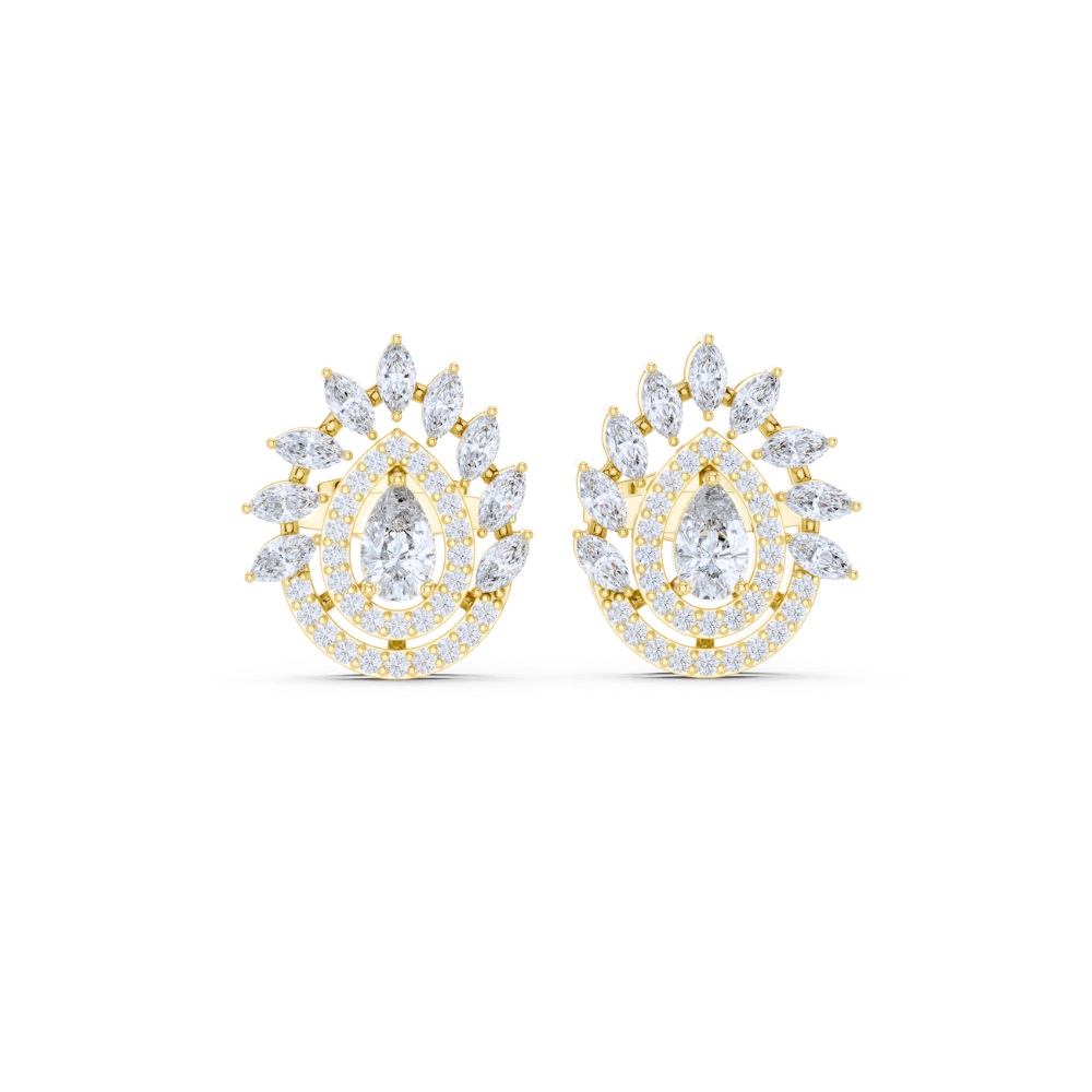 Radiant Aura Teardrop Diamond Earrings
