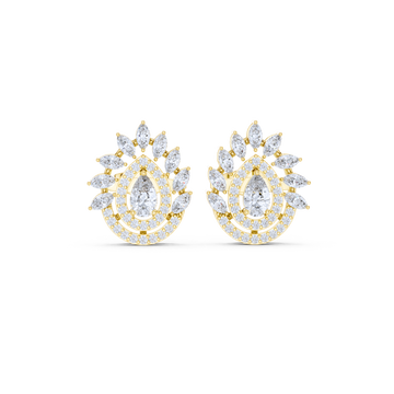 Radiant Aura Teardrop Diamond Earrings