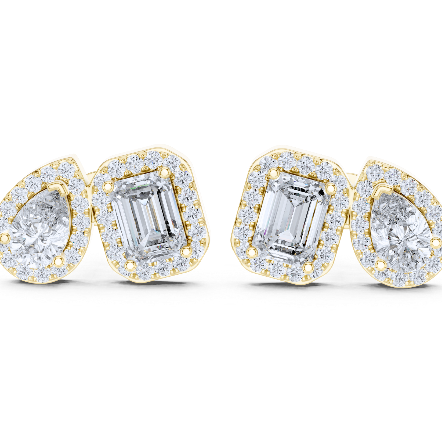 Duo Brilliance Halo Stud Earrings