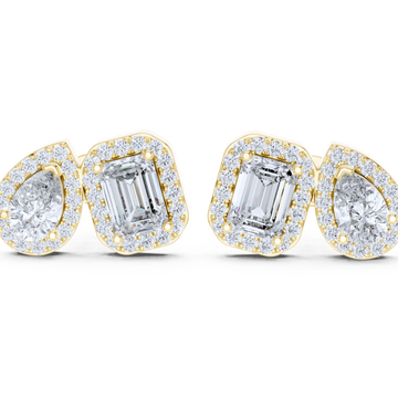 Duo Brilliance Halo Stud Earrings