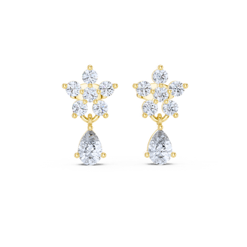 Floral Radiance Teardrop Diamond Earrings