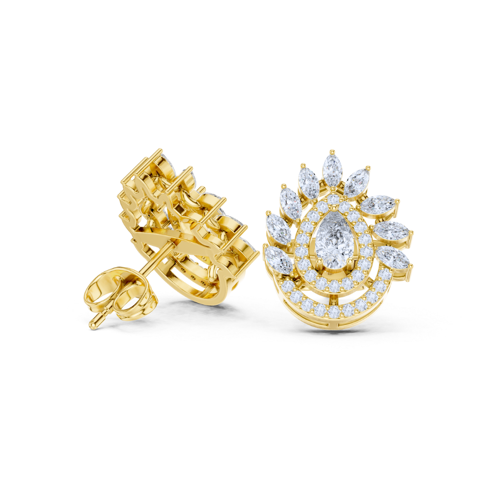 Radiant Aura Teardrop Diamond Earrings