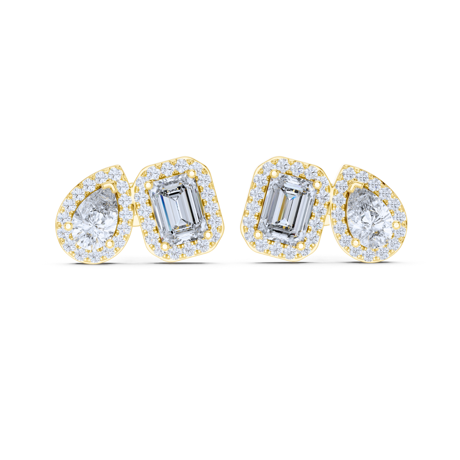 Duo Brilliance Halo Stud Earrings