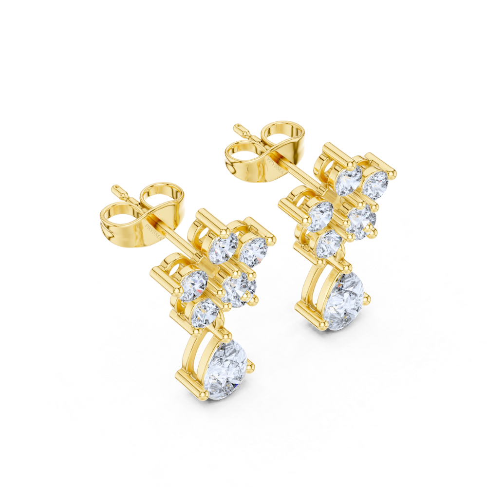 Floral Radiance Teardrop Diamond Earrings
