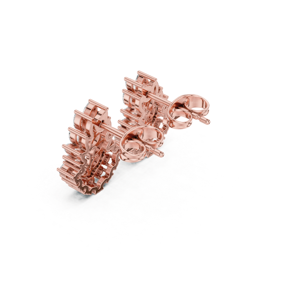 Radiant Vine Diamond Cluster Earrings
