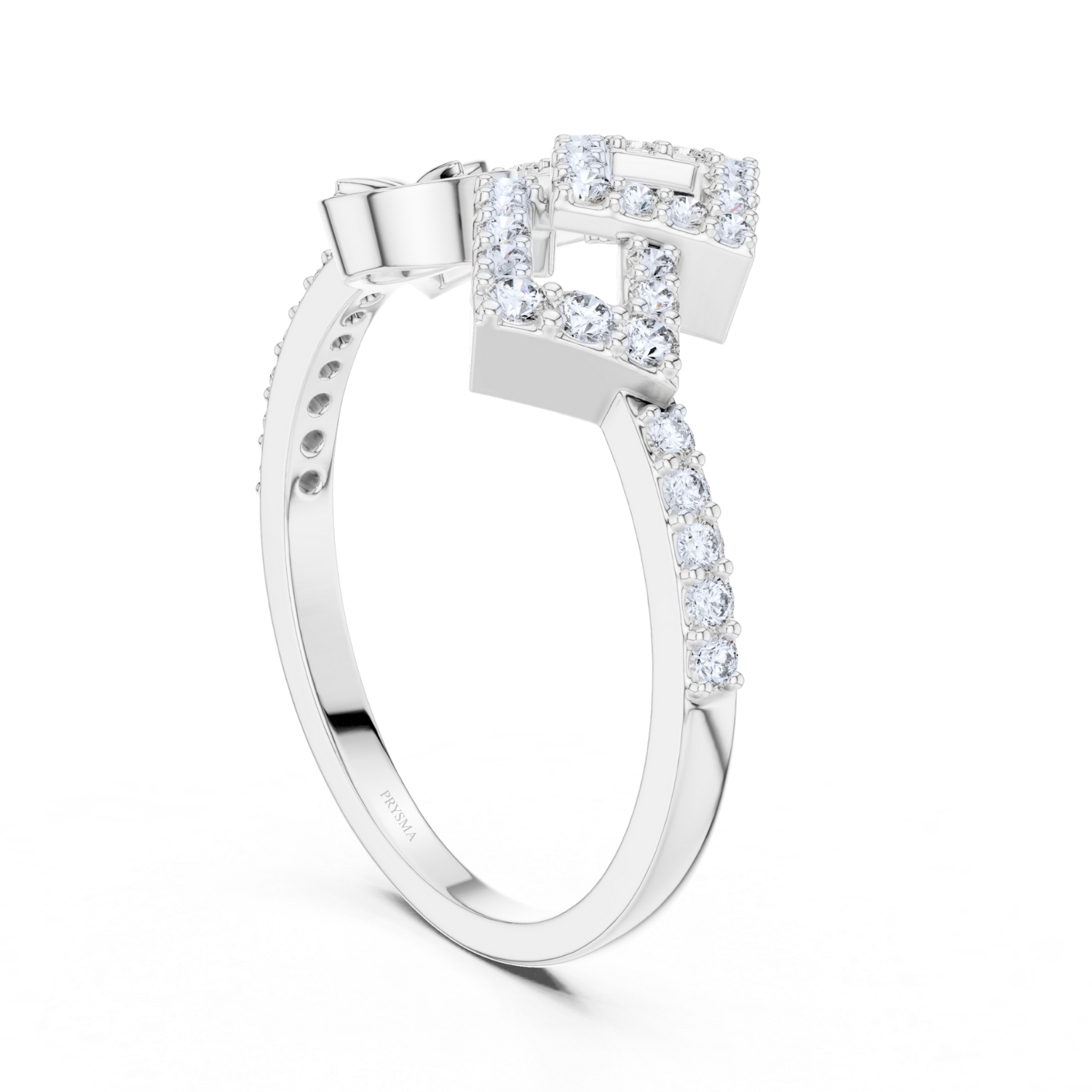 Modern Geometric Diamond Ring