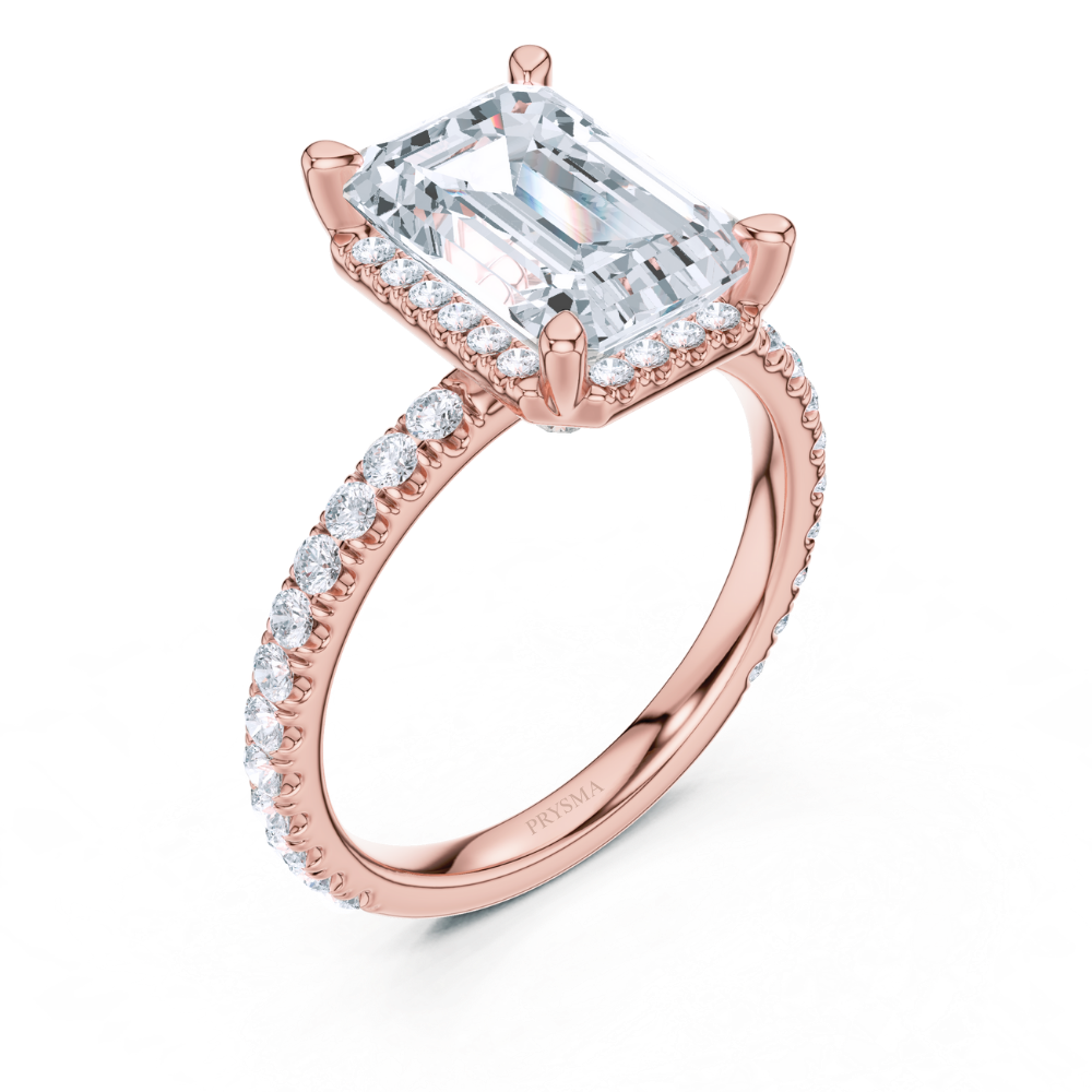 The Regal Emerald Halo Ring