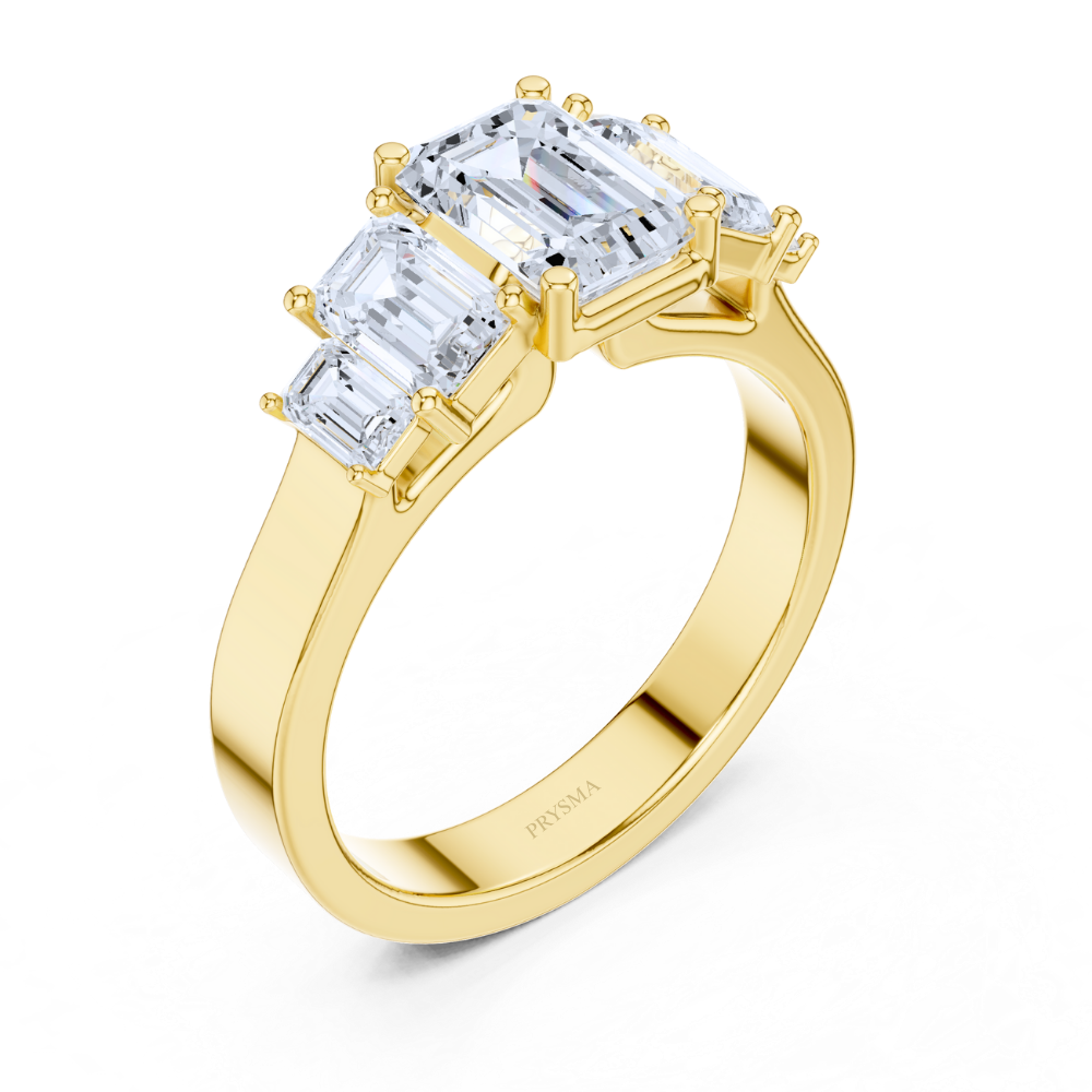 Grand Emerald-Cut Five Stone Ring