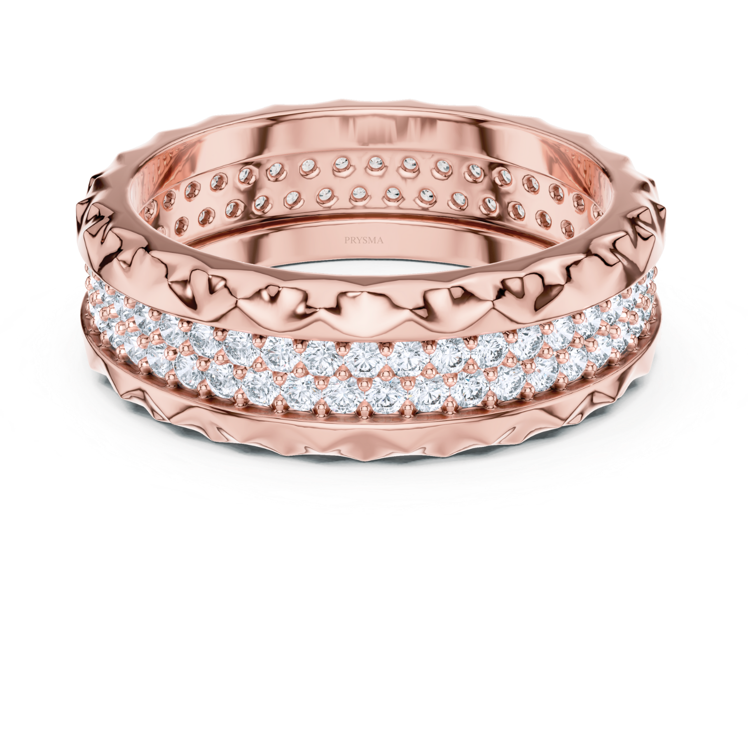 Luxury Diamond Pave Band With Textured Edge