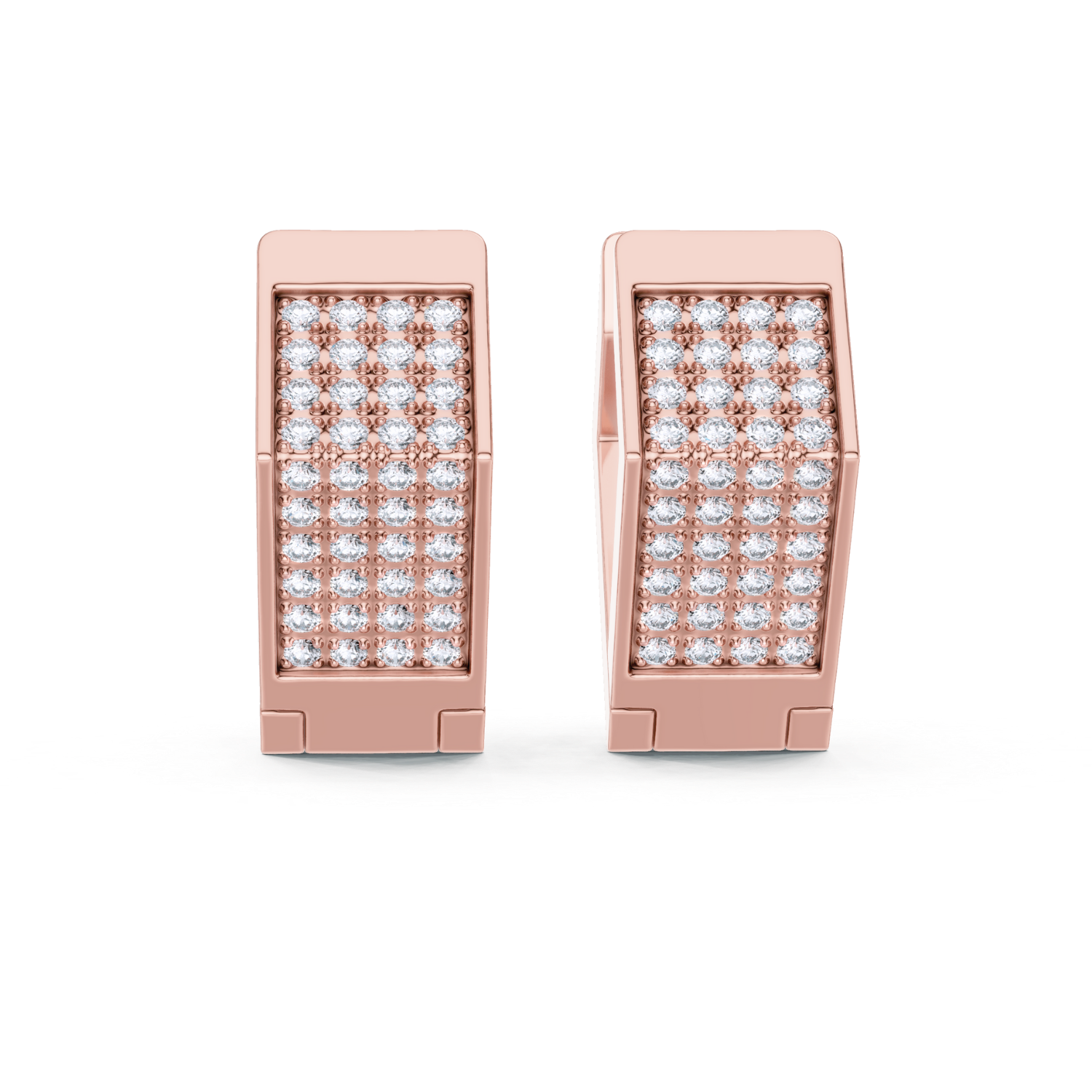Pave-Set Diamond Huggie Earrings