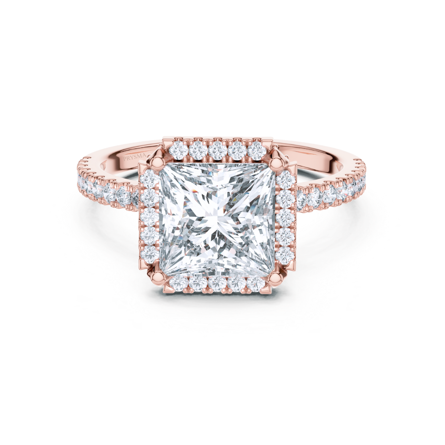 Royal Radiance Princess-Cut Halo Diamond Ring