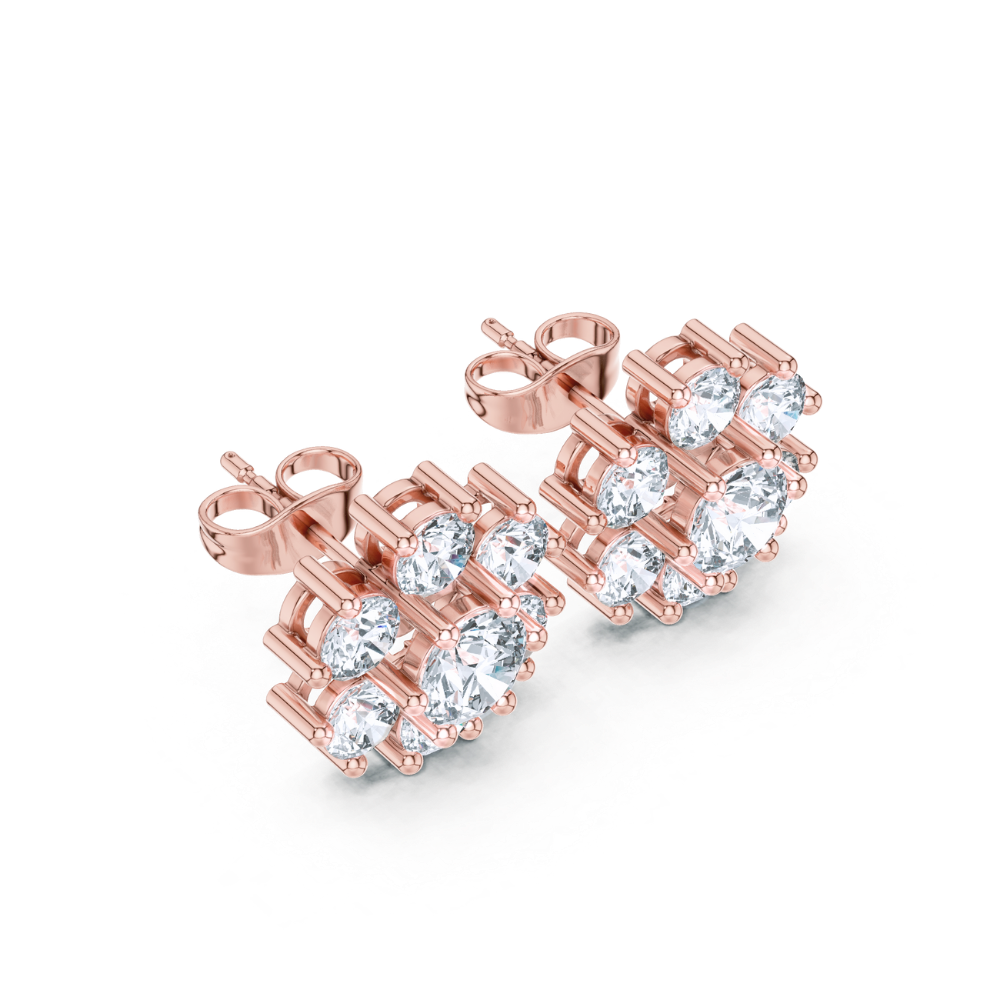 Celeste Cluster Diamond Flower Studs