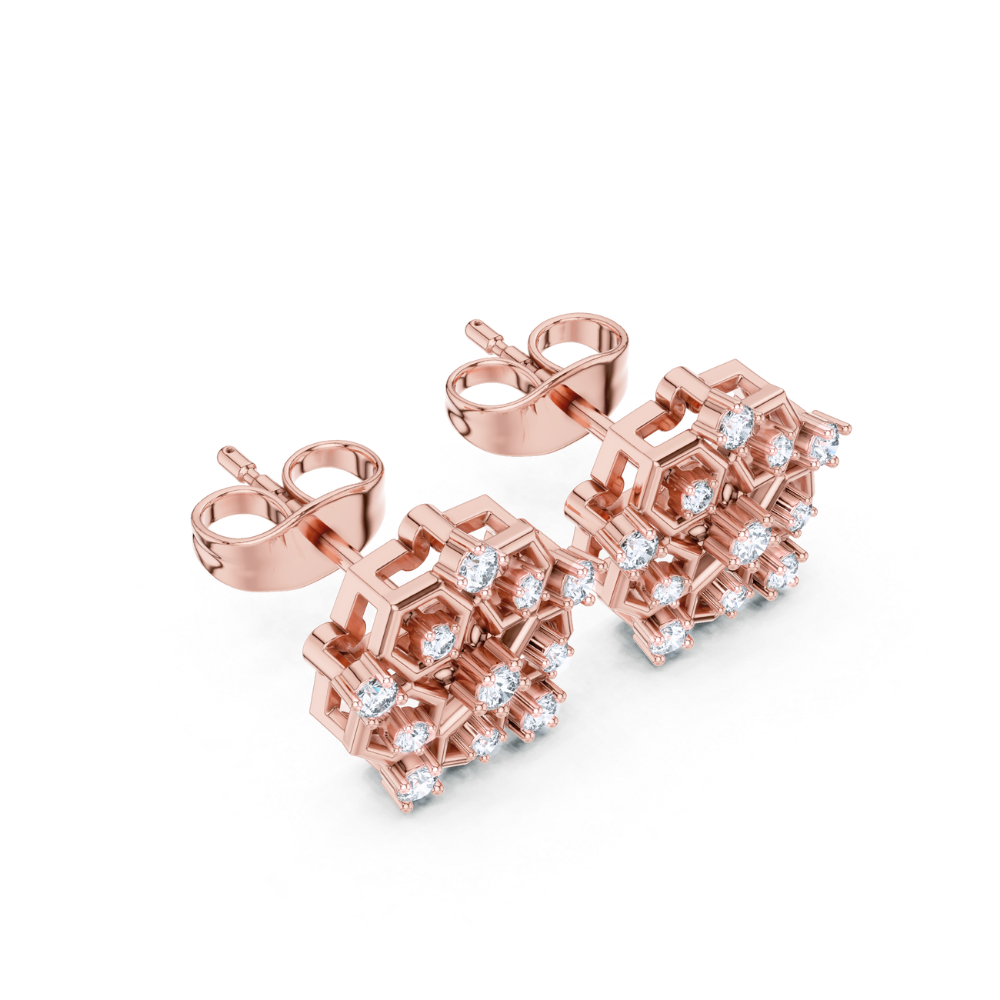 Celestial Hexa Bloom Diamond Studs