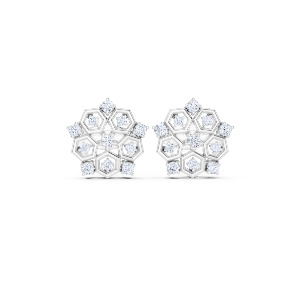 Celestial Hexa Bloom Diamond Studs