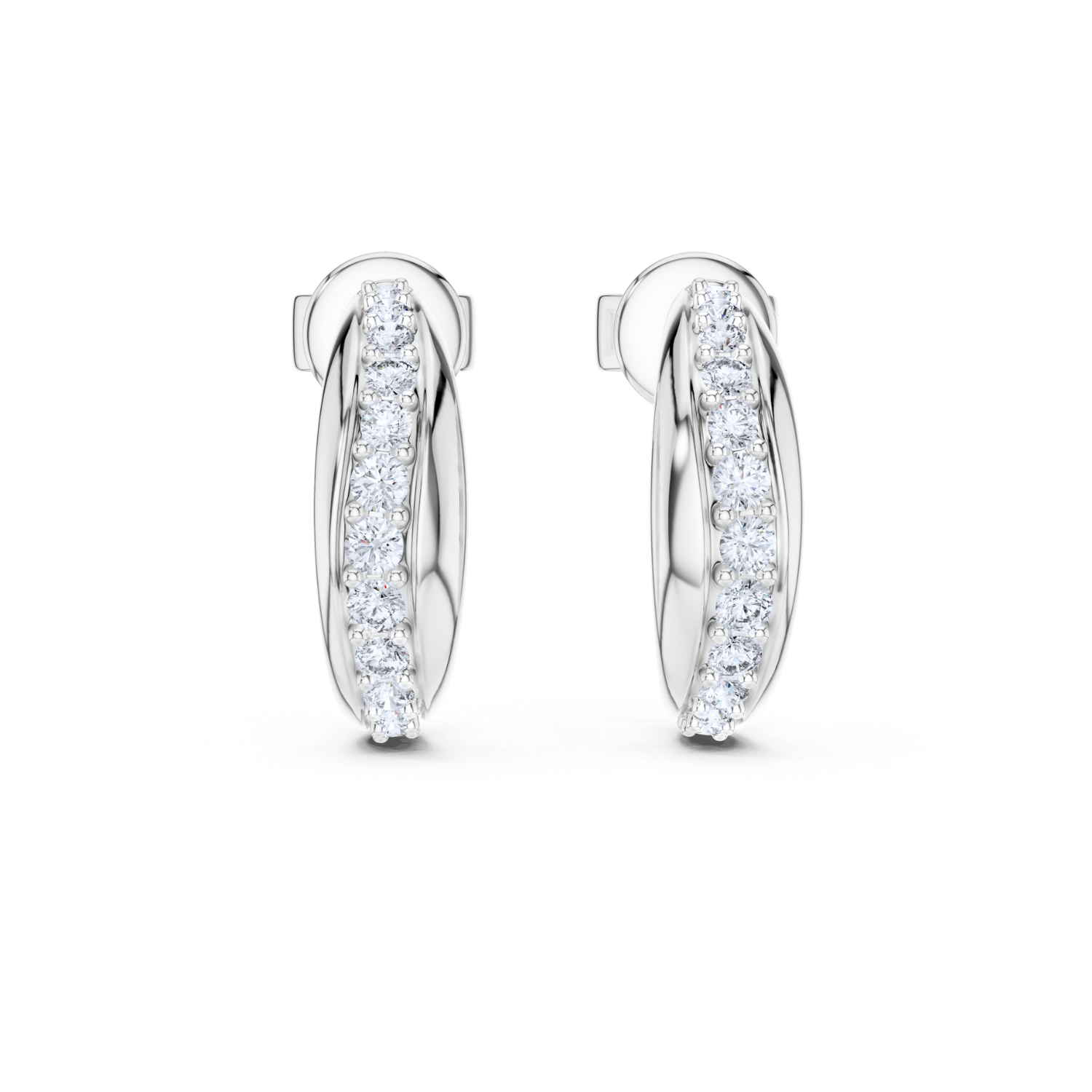 Classic Elegance Diamond Hoop Earrings