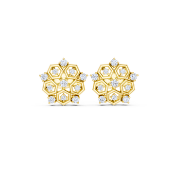 Celestial Hexa Bloom Diamond Studs