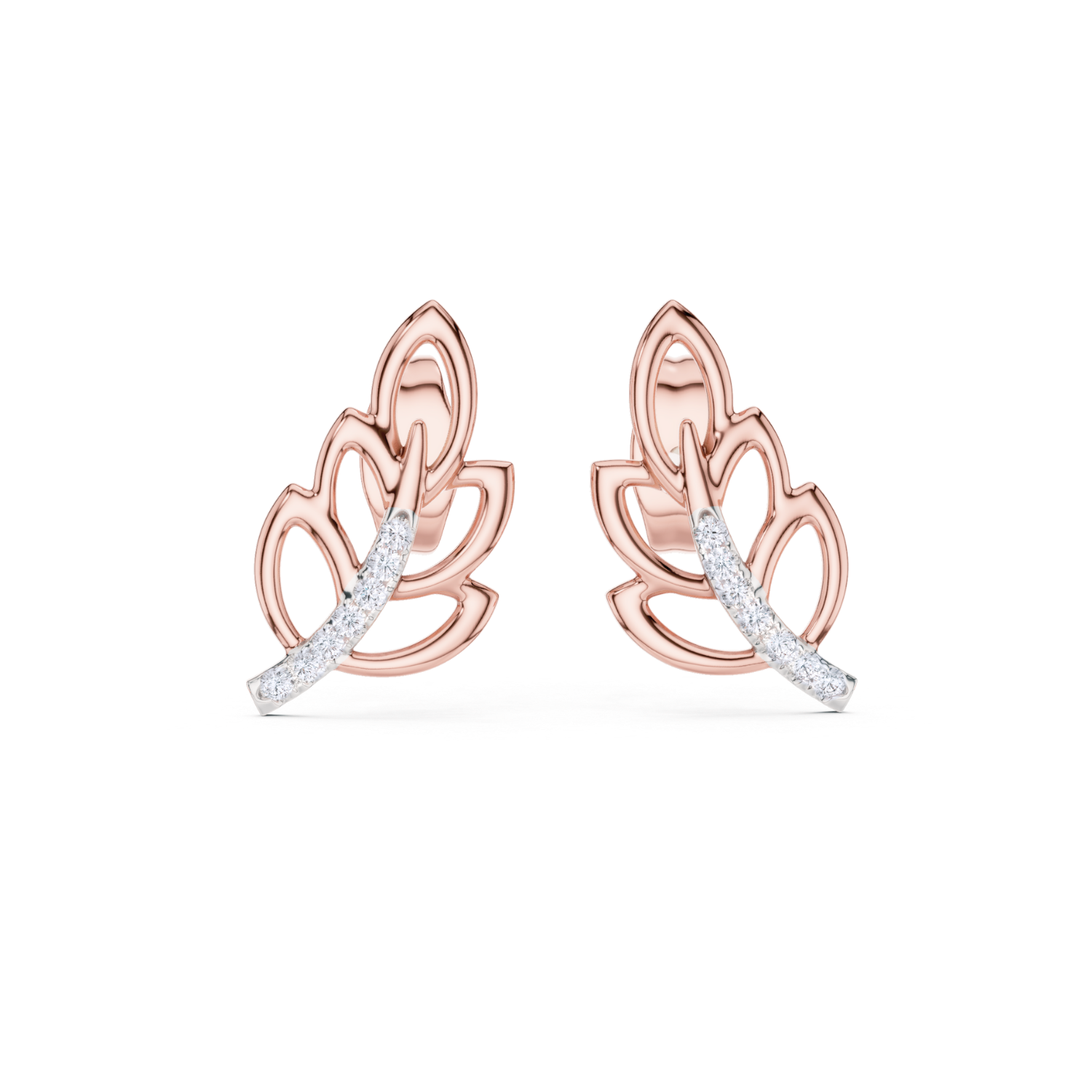 Elegant Leaf Diamond Earrings