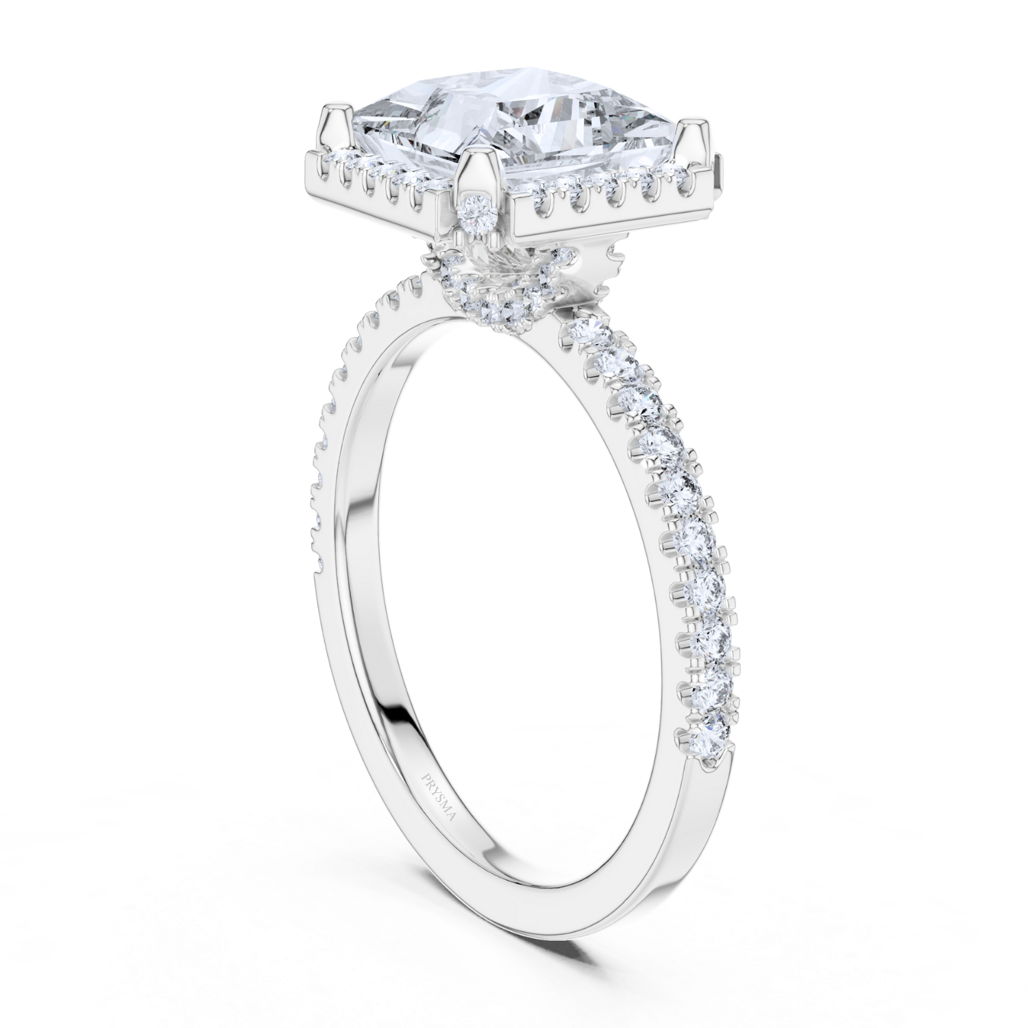 Royal Radiance Princess-Cut Halo Diamond Ring