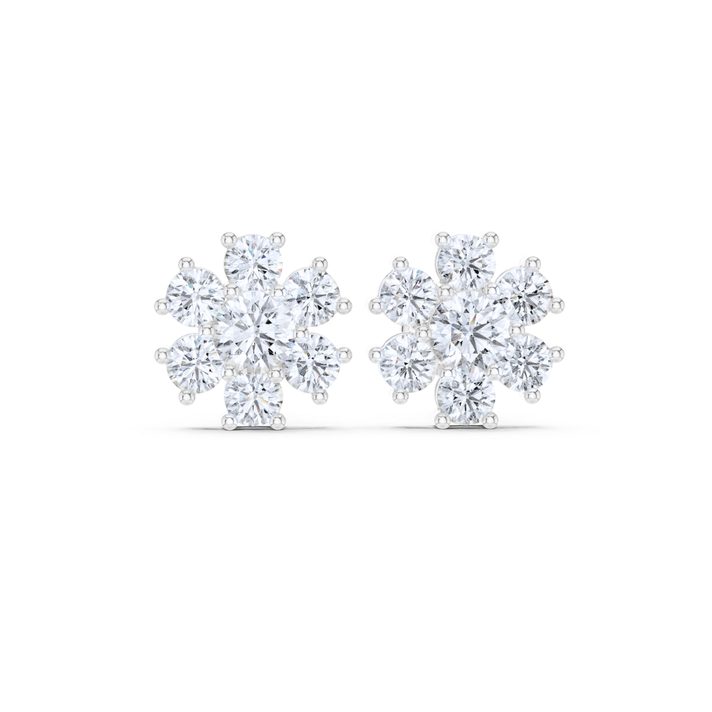 Celeste Cluster Diamond Flower Studs