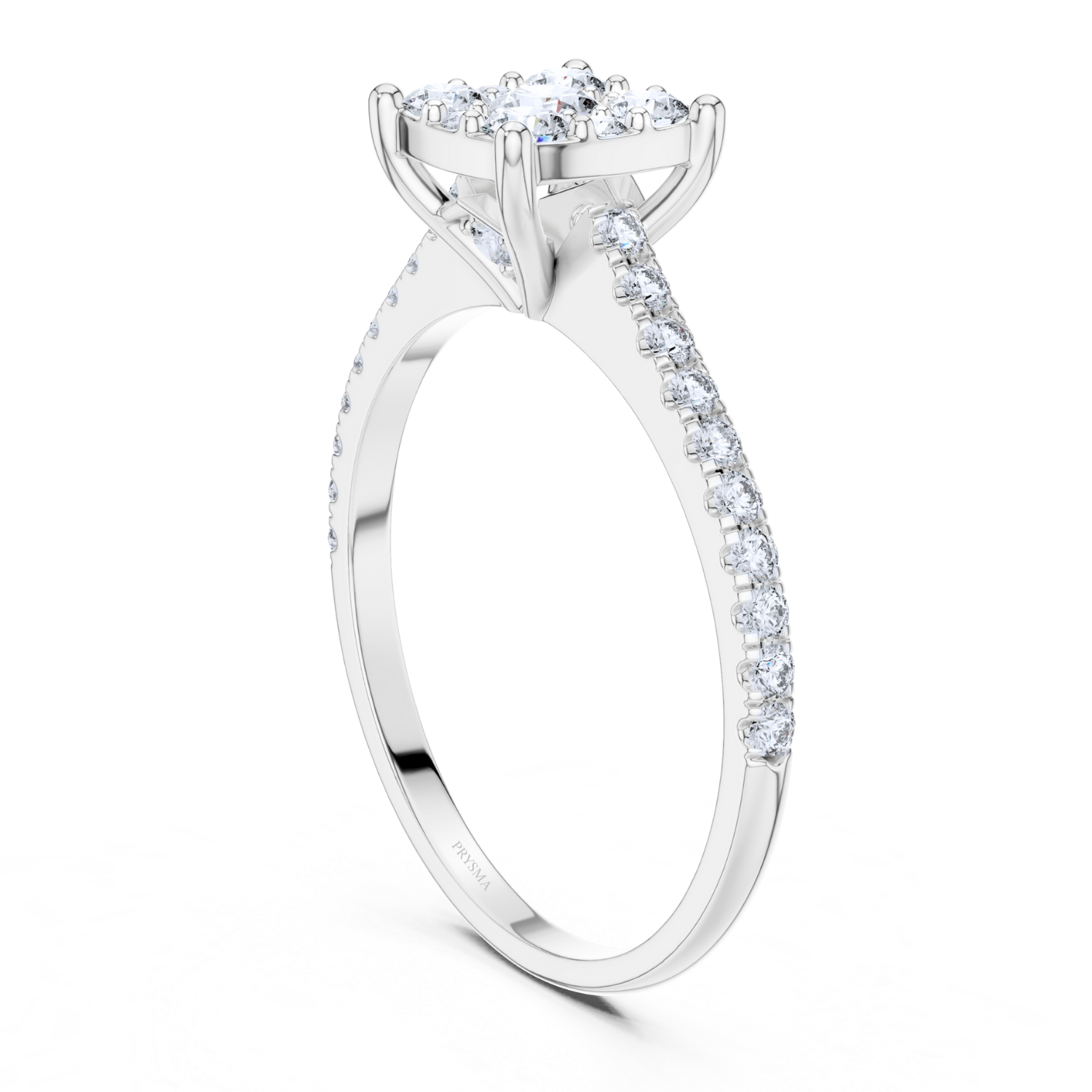 Celeste Cluster Princess Lab Diamond Ring