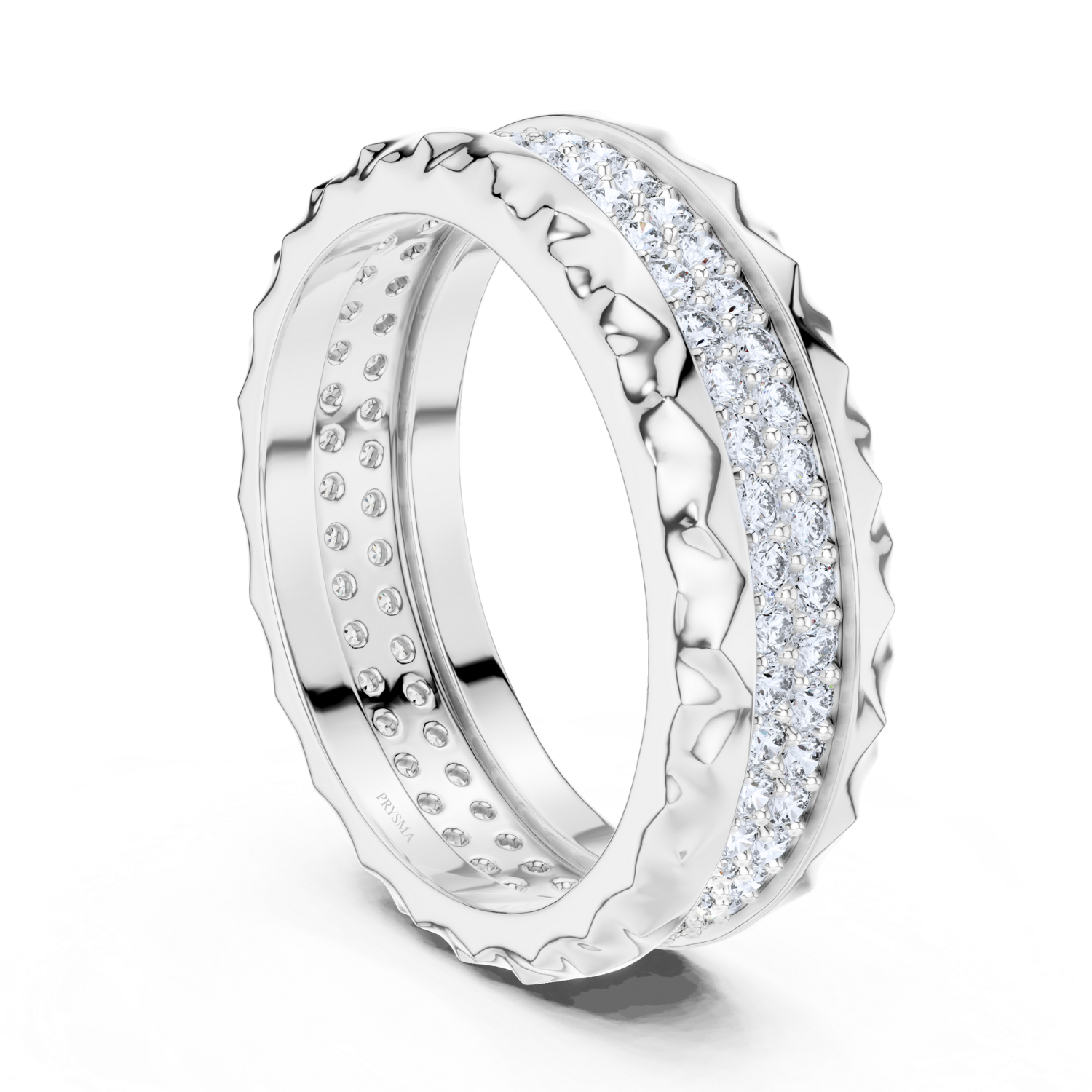 Luxury Diamond Pave Band With Textured Edge