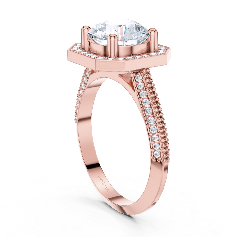 Imperial Octagon Halo Ring