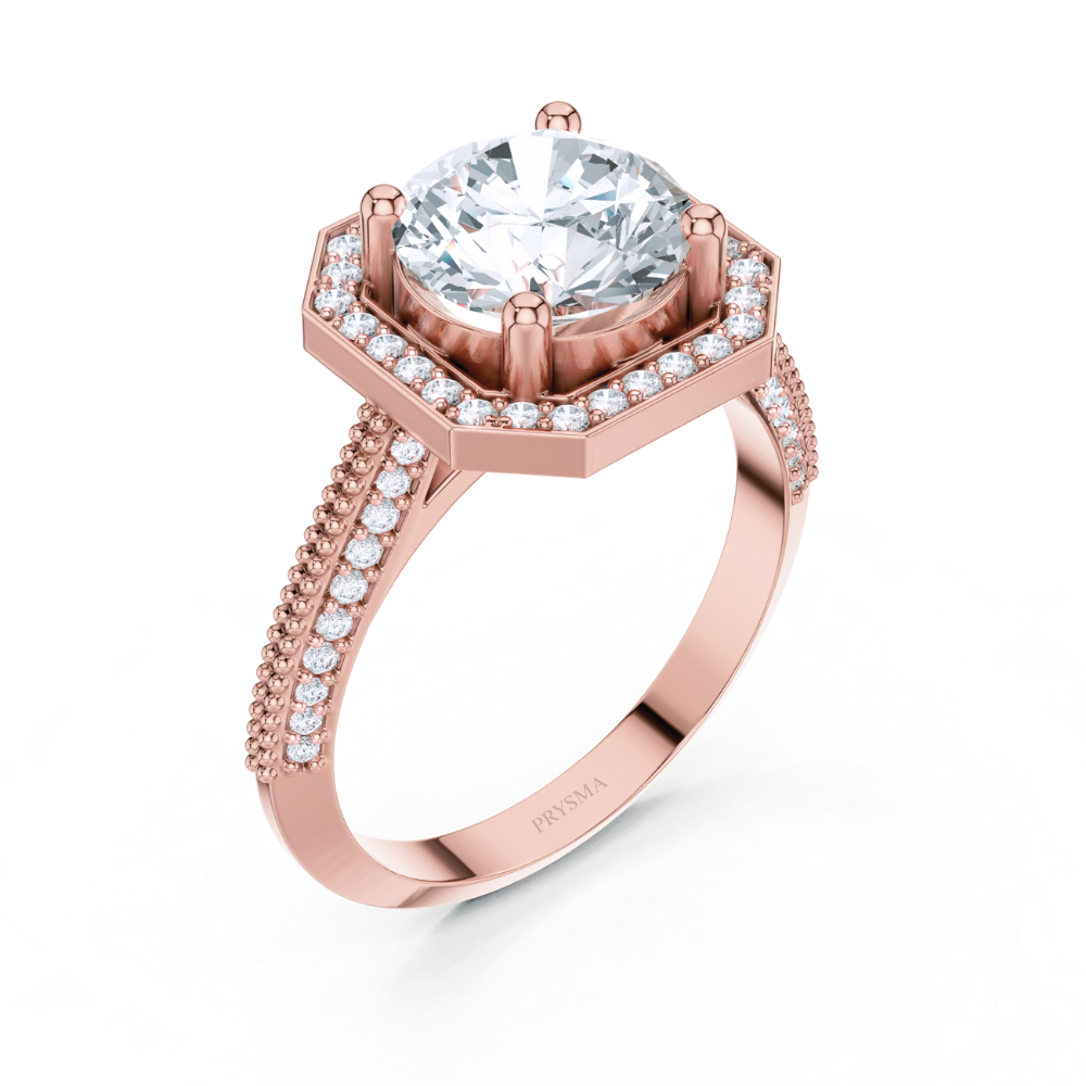 Imperial Octagon Halo Ring