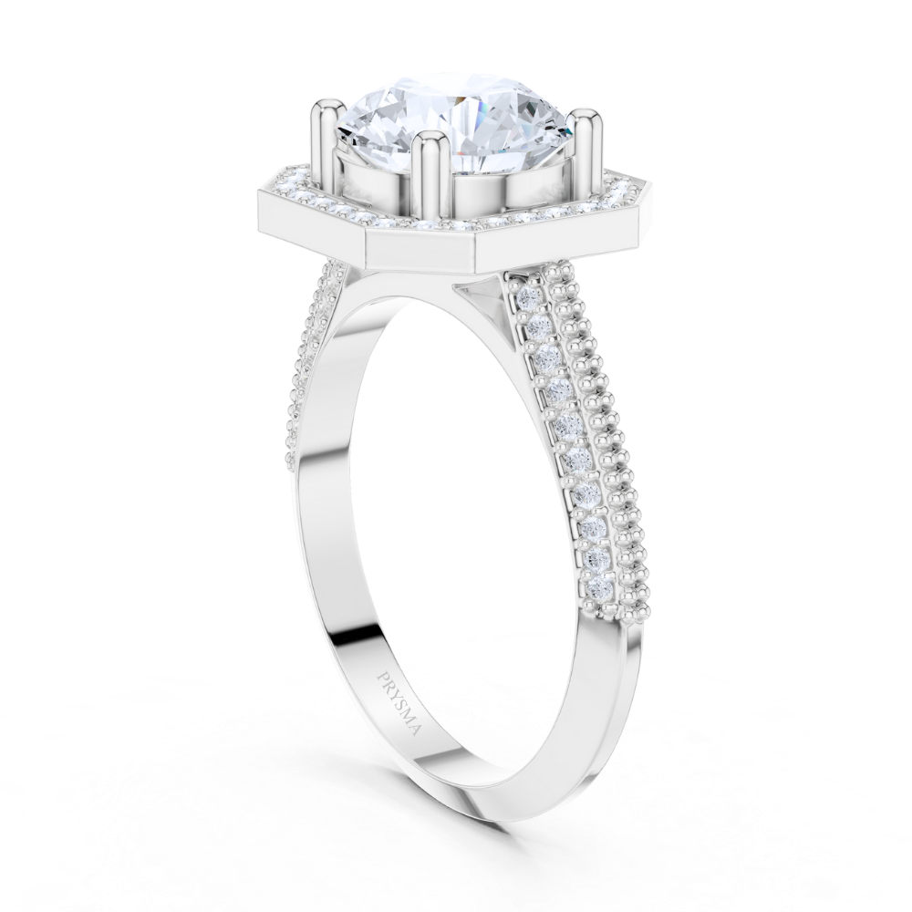 Imperial Octagon Halo Ring