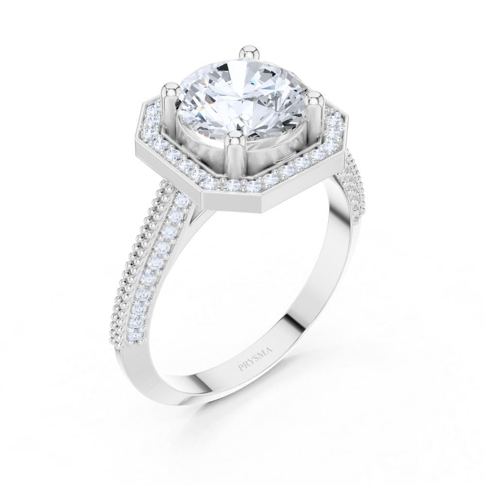Imperial Octagon Halo Ring