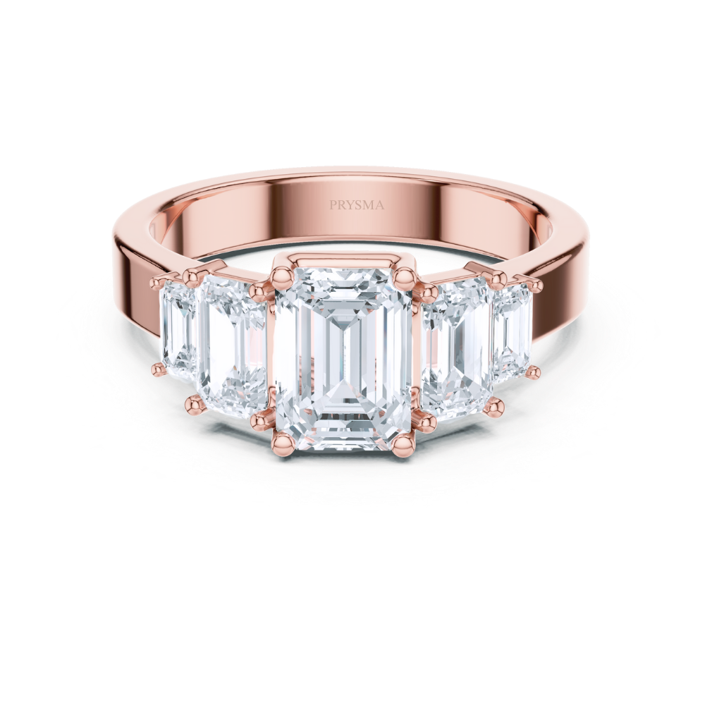 Grand Emerald-Cut Five Stone Ring