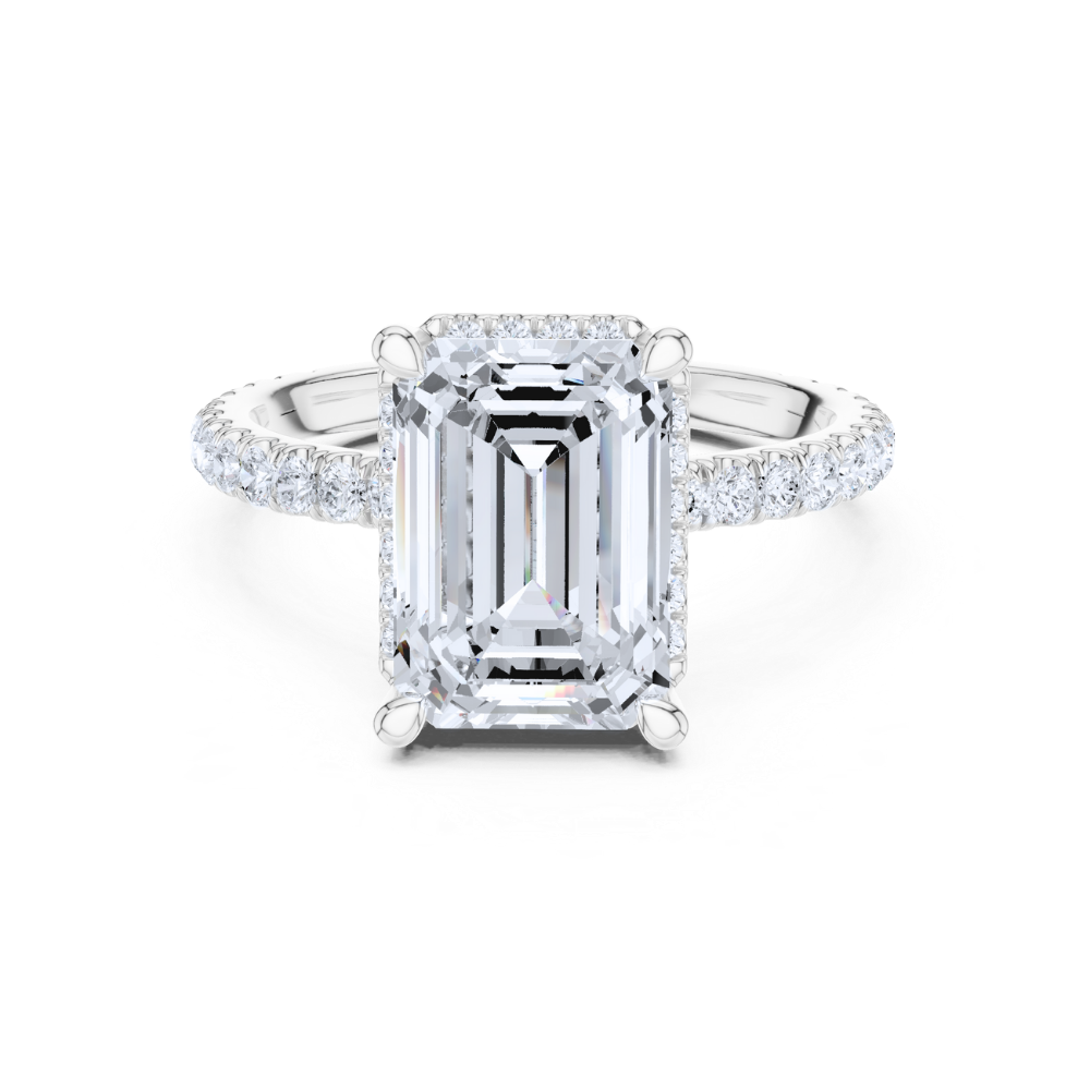 The Regal Emerald Halo Ring