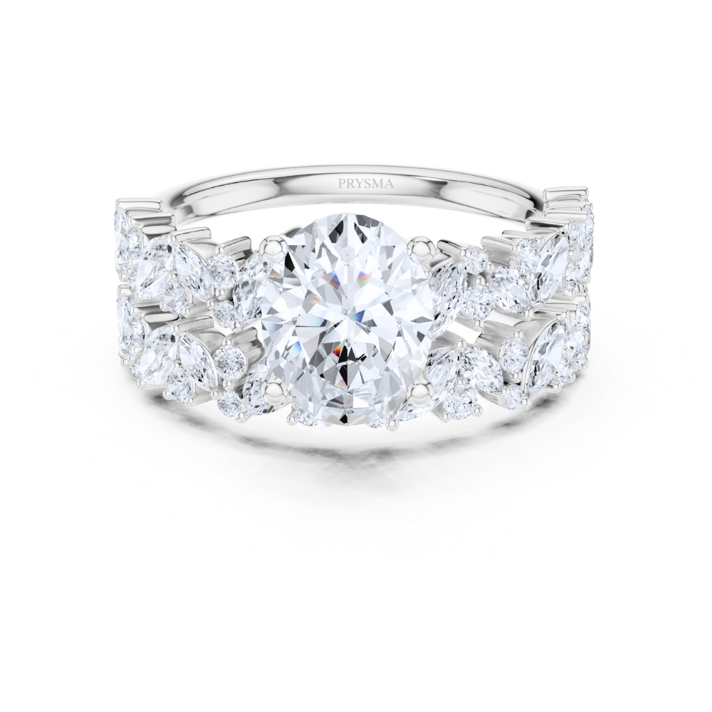 Radiance Bloom Oval Diamond Ring