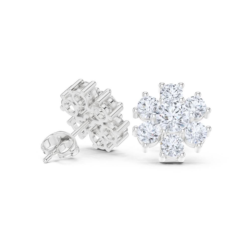 Celeste Cluster Diamond Flower Studs