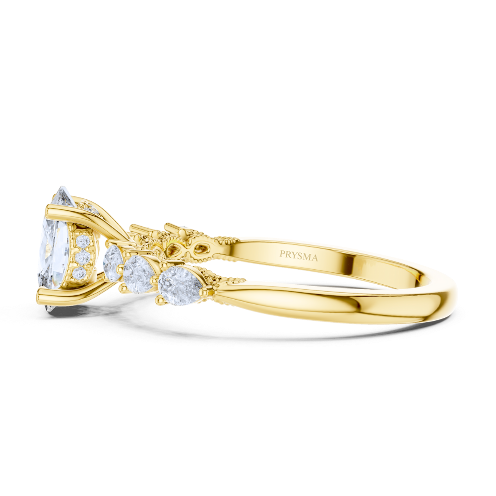 Radiant Harmony Cushion Diamond Ring
