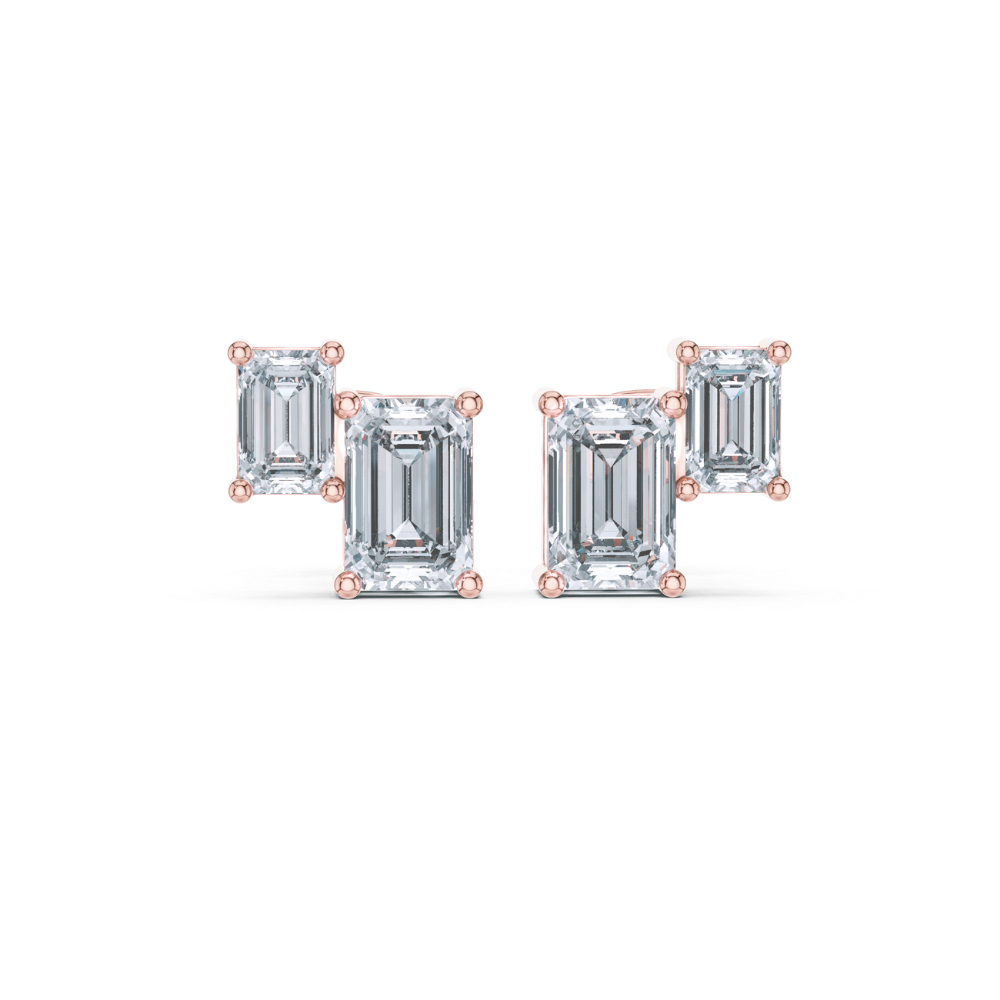 Modern Edge Double-Bar Diamond Studs