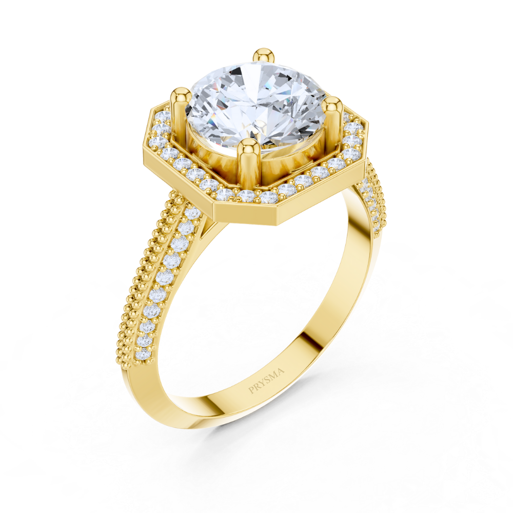 Imperial Octagon Halo Ring