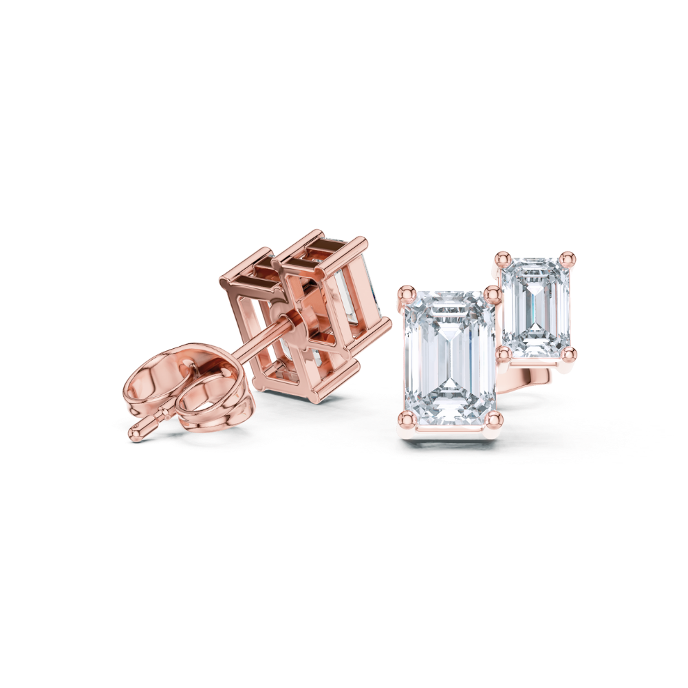 Modern Edge Double-Bar Diamond Studs