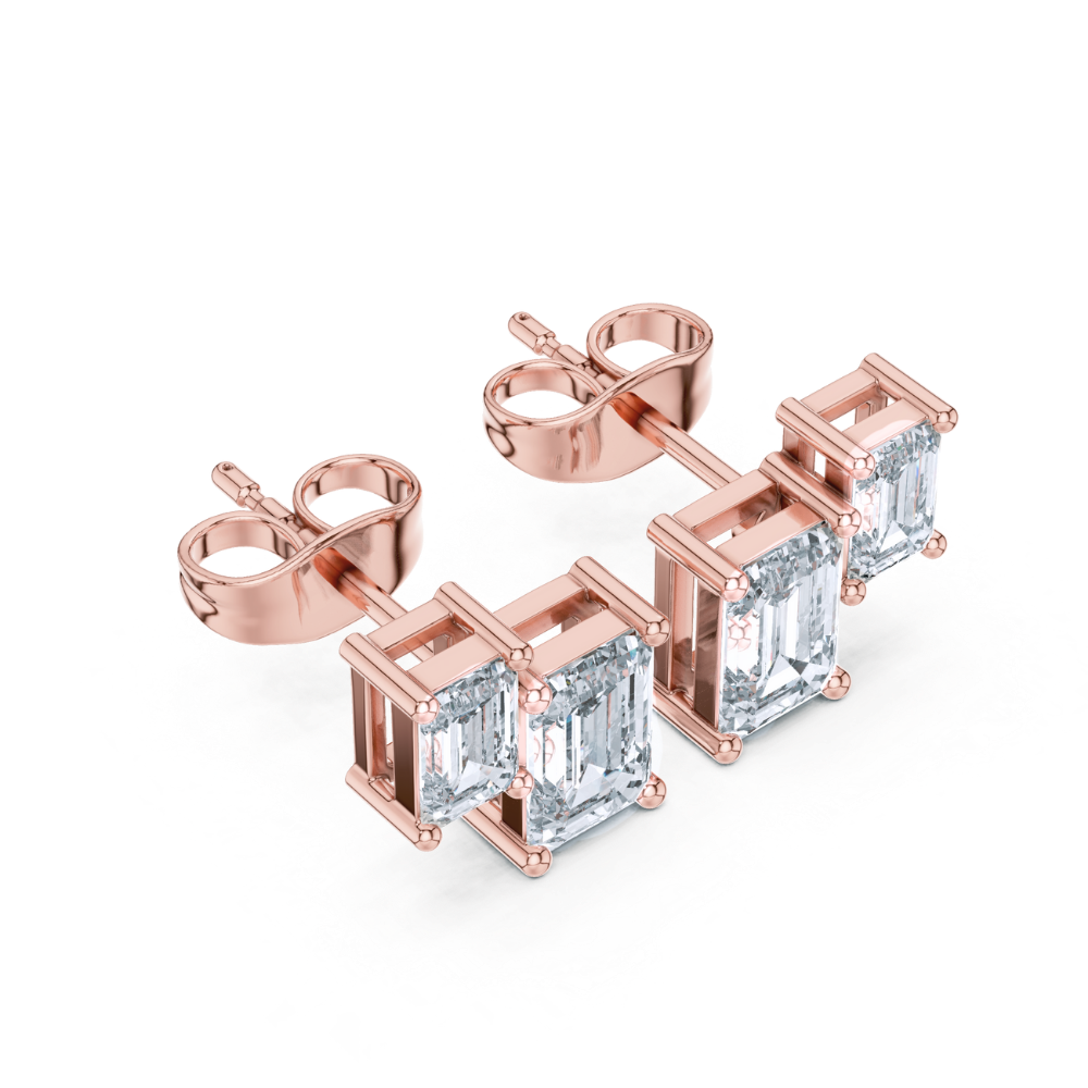 Modern Edge Double-Bar Diamond Studs
