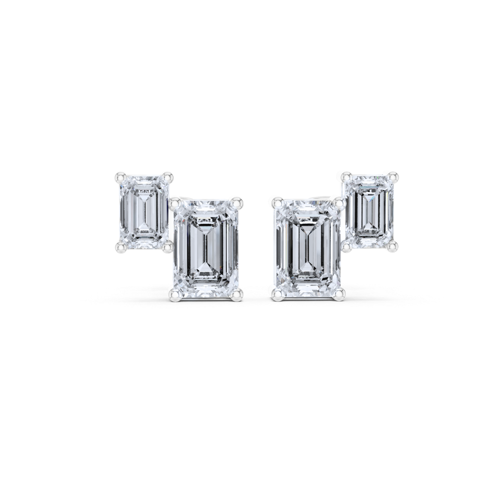 Modern Edge Double-Bar Diamond Studs