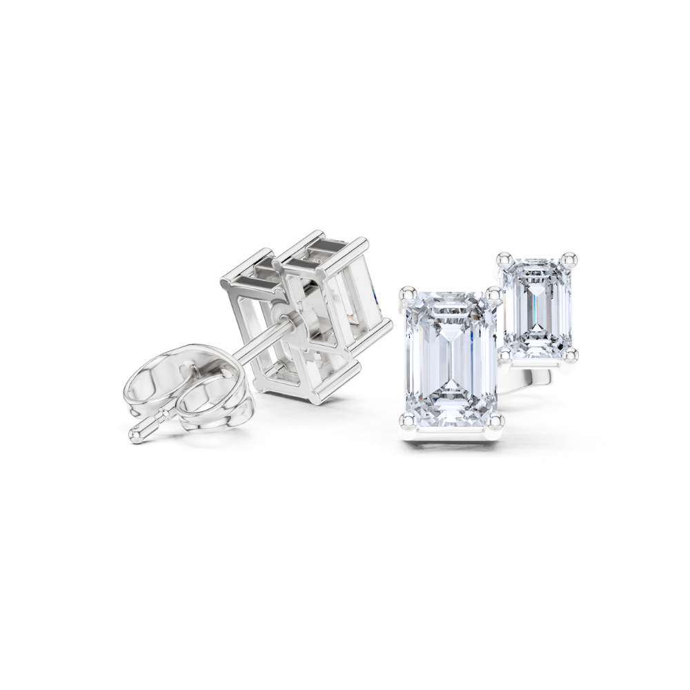 Modern Edge Double-Bar Diamond Studs