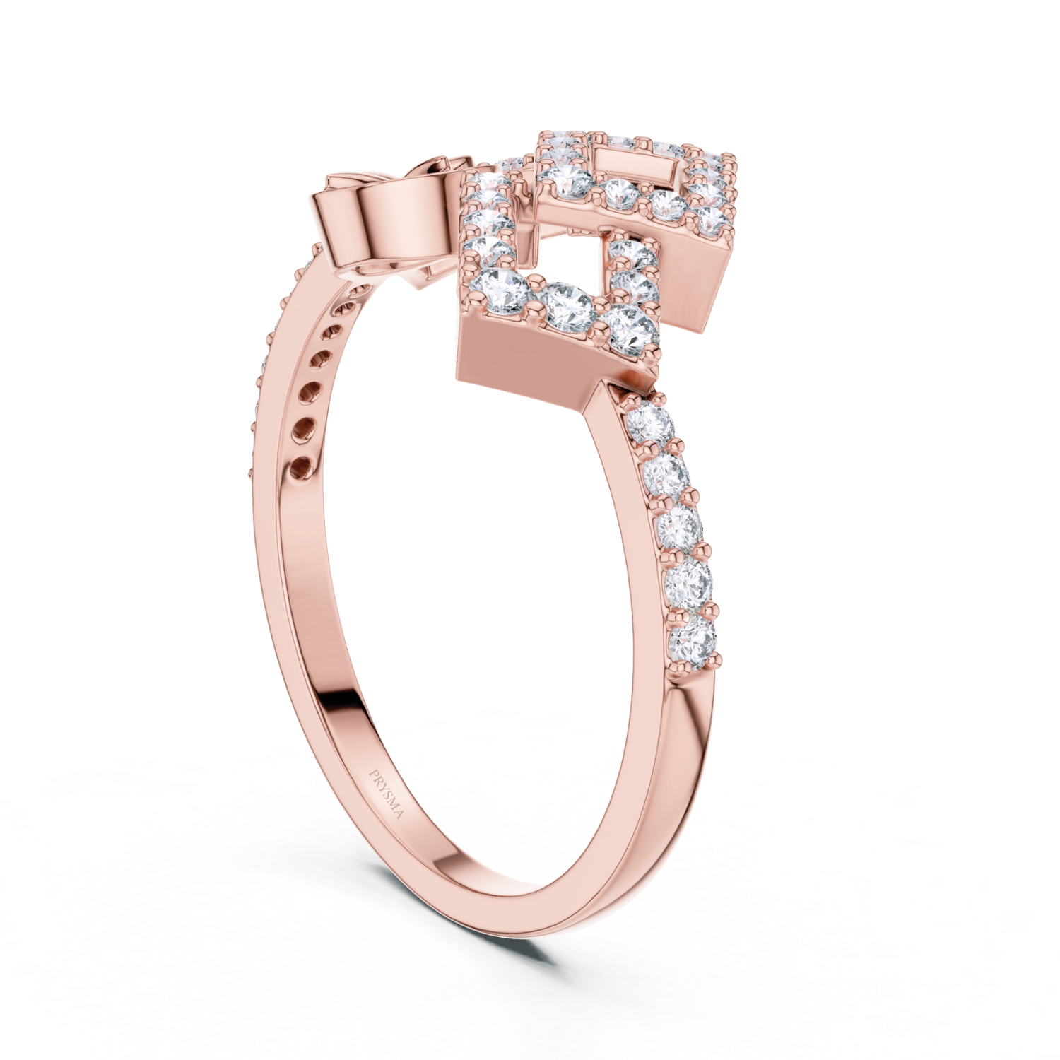 Modern Geometric Diamond Ring