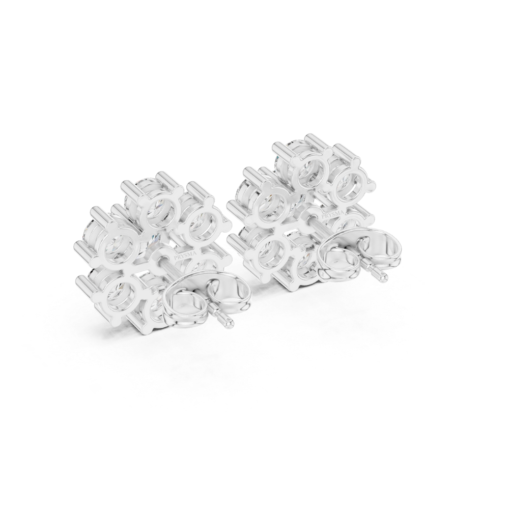 Celeste Cluster Diamond Flower Studs