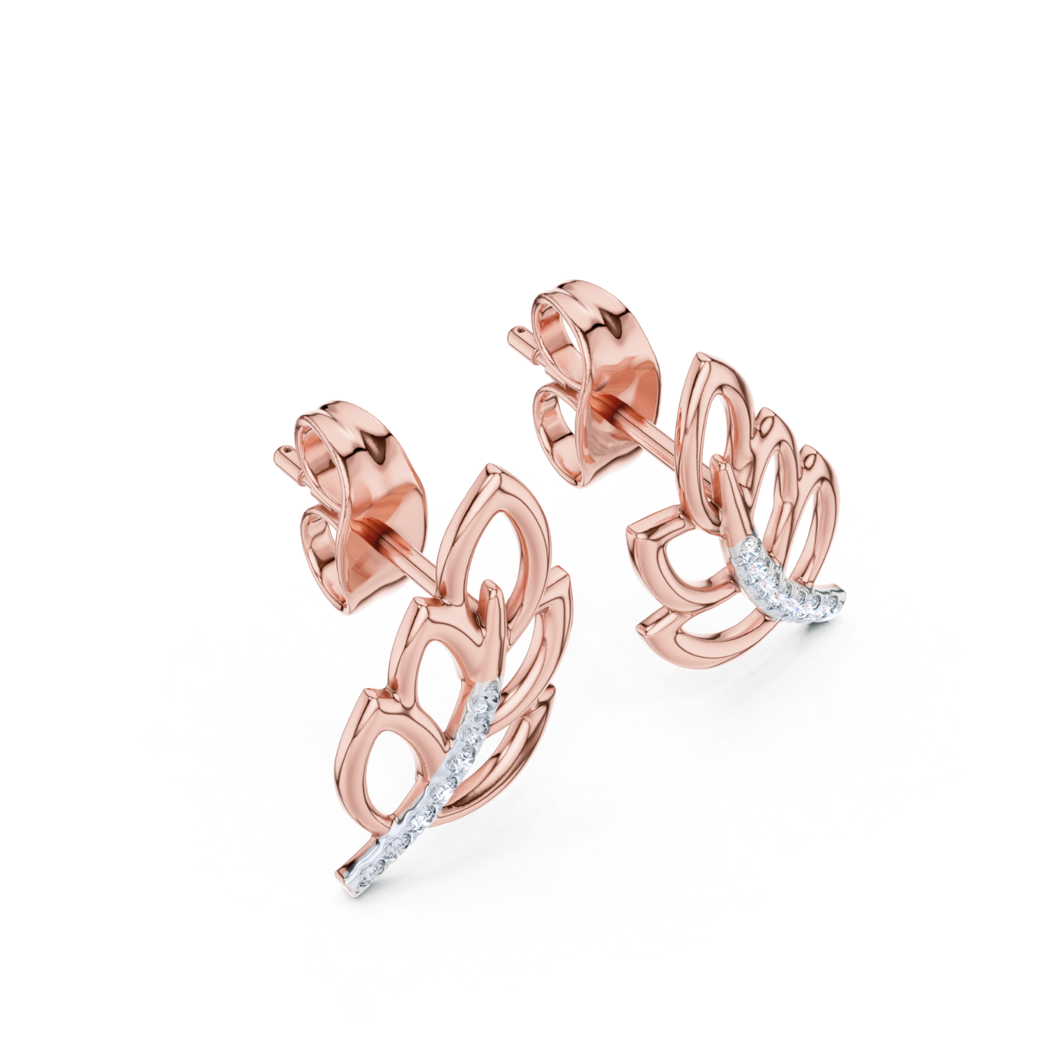 Elegant Leaf Diamond Earrings